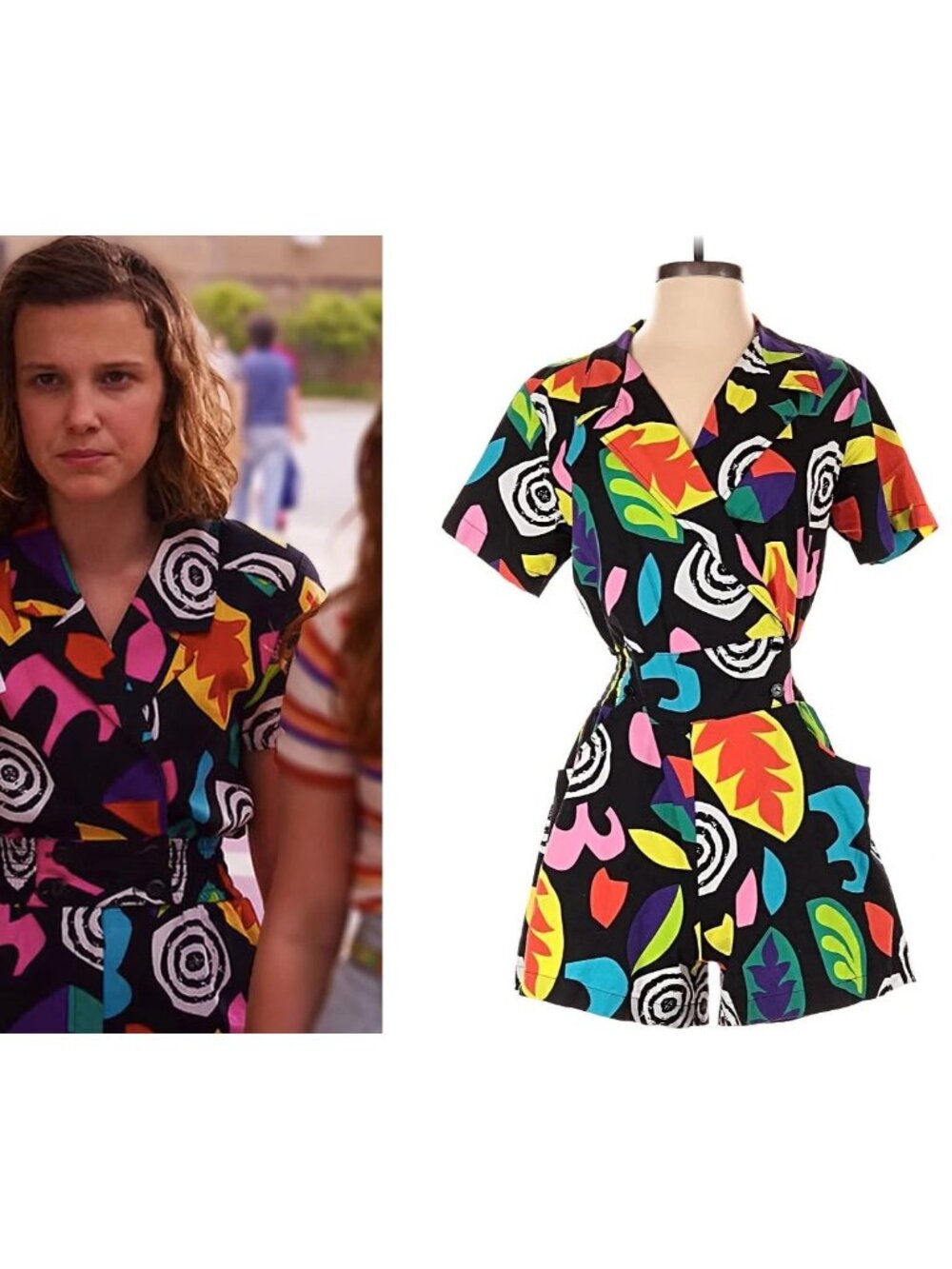 ASO Eleven Iconic Romper 1980s Print Medium EUC RARE